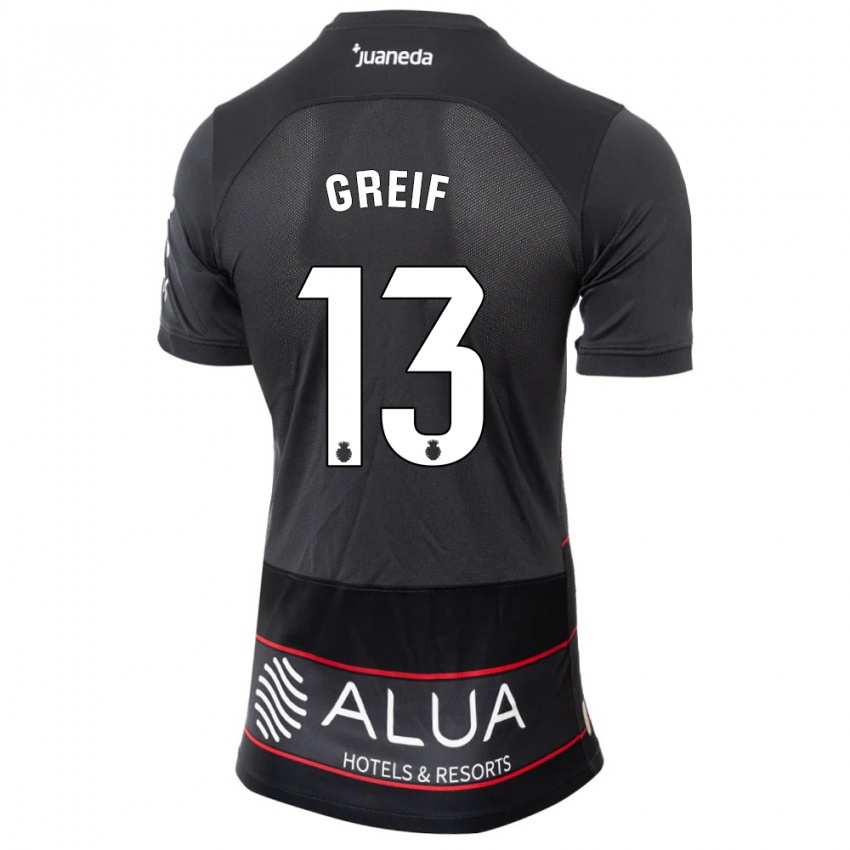 Damen Dominik Greif #13 Schwarz Auswärtstrikot Trikot 2023/24 T-Shirt Belgien