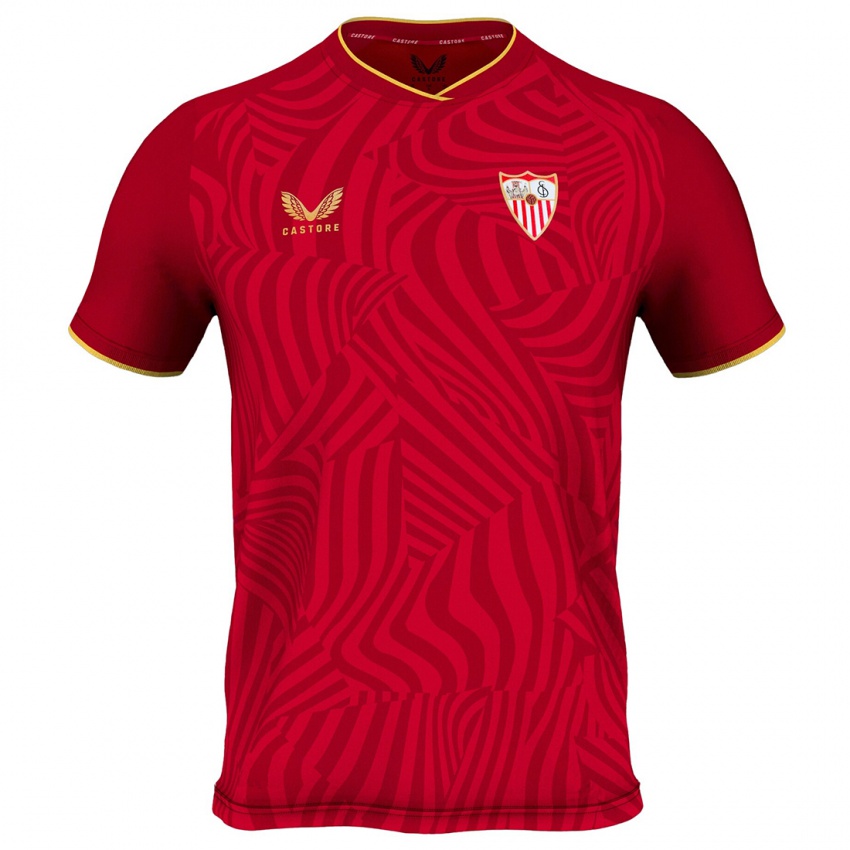Damen Sergio Ramos #4 Rot Auswärtstrikot Trikot 2023/24 T-Shirt Belgien