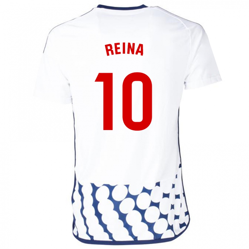 Femme Maillot Alberto Reina #10 Blanc Tenues Extérieur 2023/24 T-Shirt Belgique