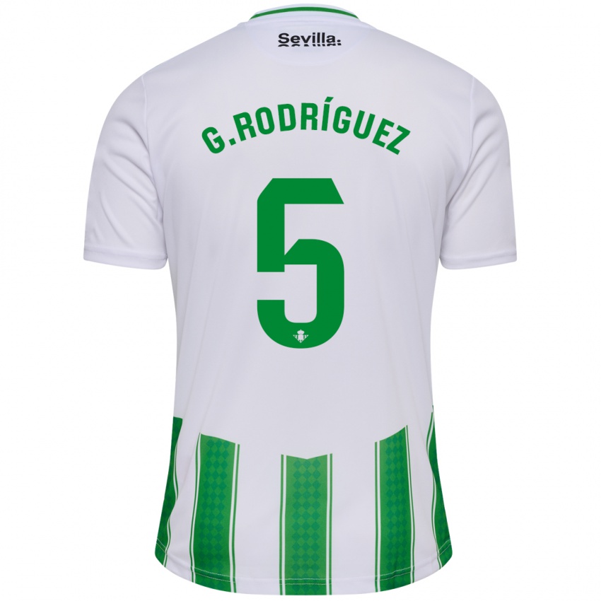 Enfant Maillot Guido Rodríguez #5 Blanc Tenues Domicile 2023/24 T-Shirt Belgique