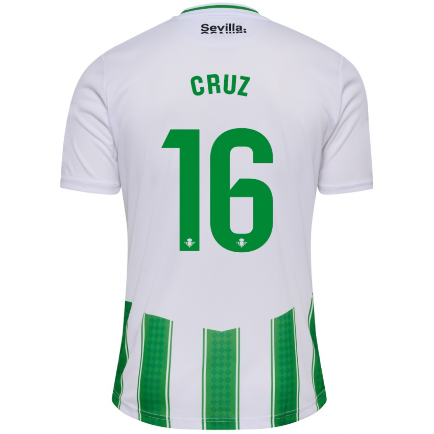 Enfant Maillot Juan Cruz #16 Blanc Tenues Domicile 2023/24 T-Shirt Belgique