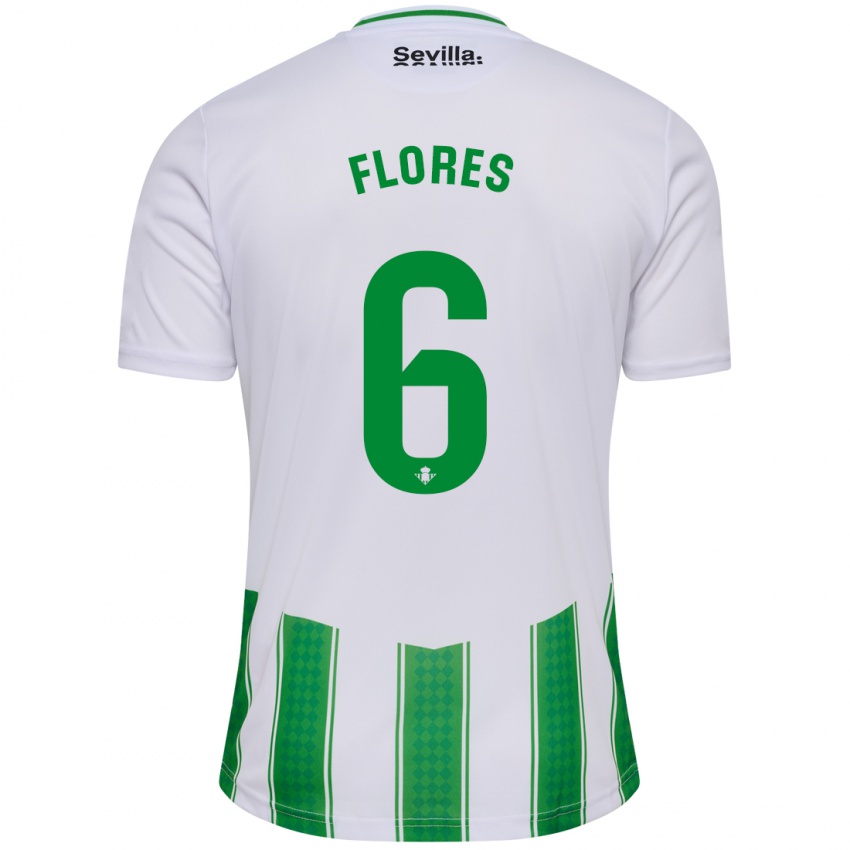 Enfant Maillot Mateo Flores #6 Blanc Tenues Domicile 2023/24 T-Shirt Belgique