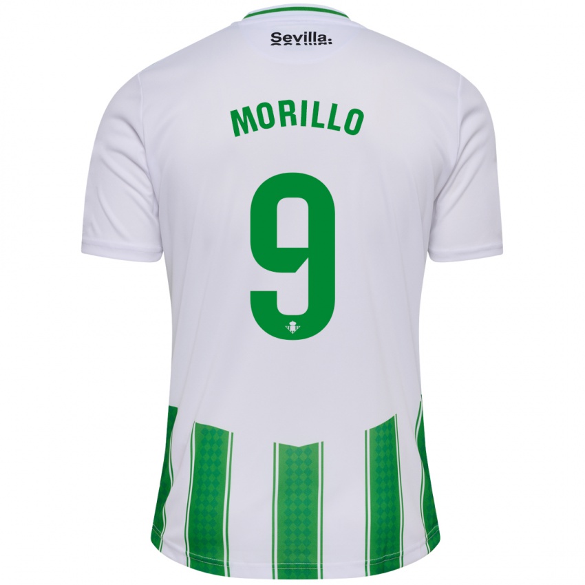 Enfant Maillot Manu Morillo #9 Blanc Tenues Domicile 2023/24 T-Shirt Belgique