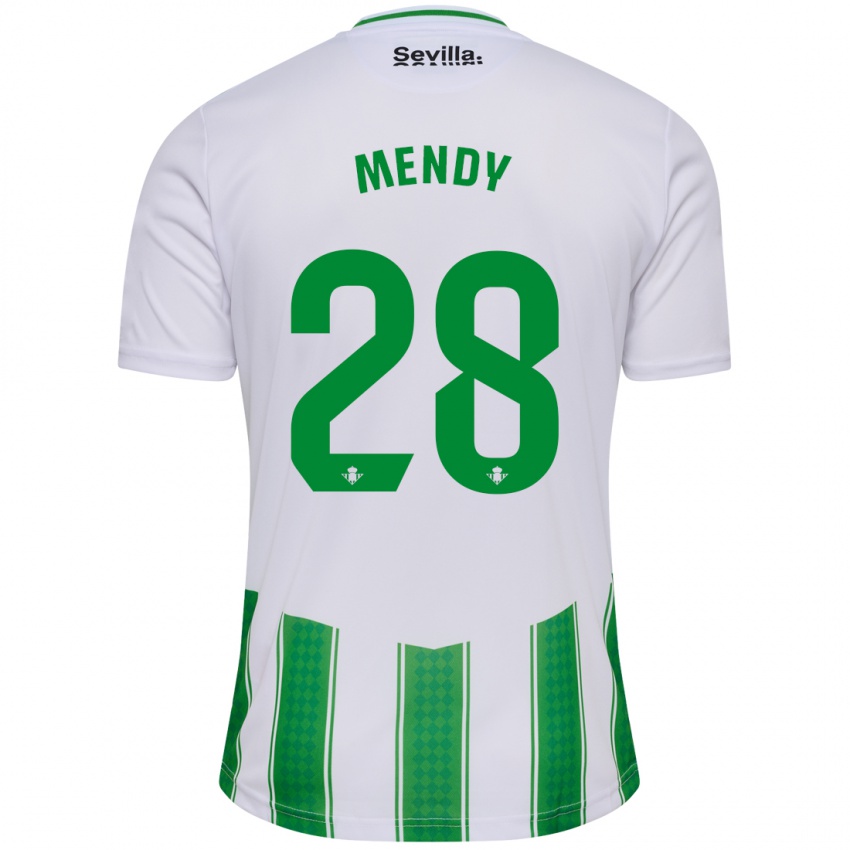 Enfant Maillot Nobel Mendy #28 Blanc Tenues Domicile 2023/24 T-Shirt Belgique