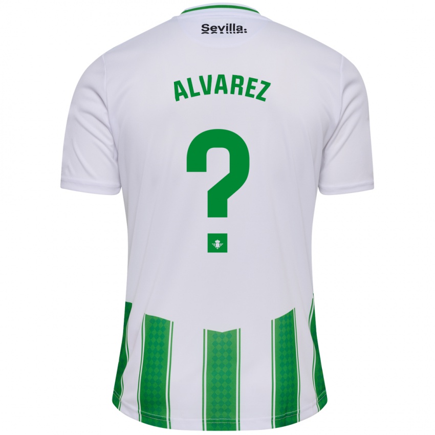Enfant Maillot Marco Álvarez #0 Blanc Tenues Domicile 2023/24 T-Shirt Belgique