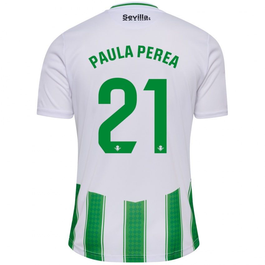 Kinderen Paula Perea Ramírez #21 Wit Thuisshirt Thuistenue 2023/24 T-Shirt België