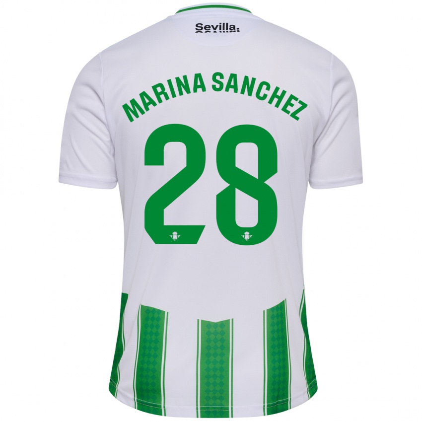 Kinder Marina Sánchez #28 Weiß Heimtrikot Trikot 2023/24 T-Shirt Belgien