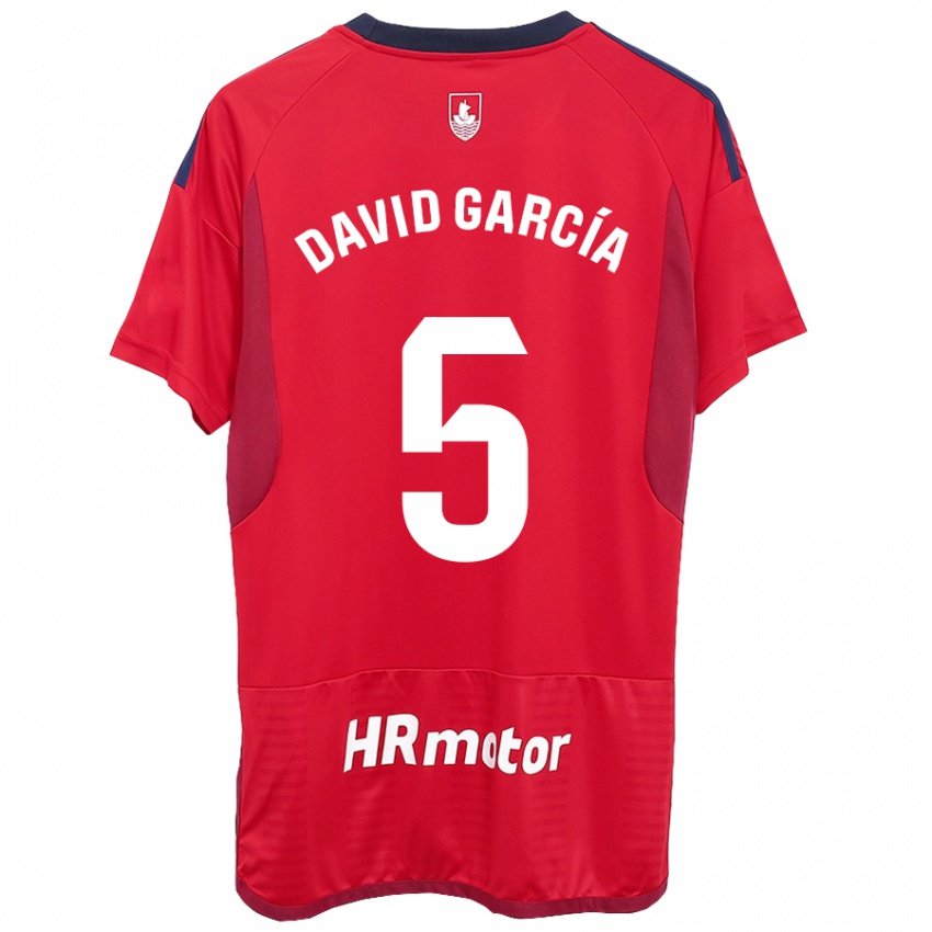 Kinder David García #5 Rot Heimtrikot Trikot 2023/24 T-Shirt Belgien