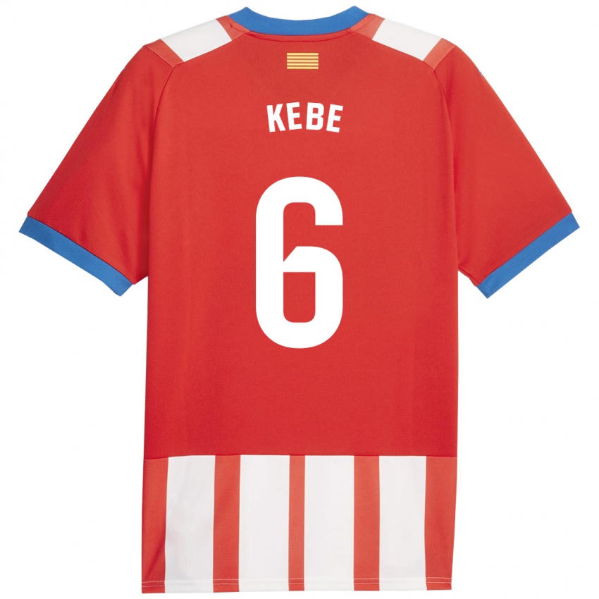 Kinder Ibrahima Kébé #6 Rot-Weiss Heimtrikot Trikot 2023/24 T-Shirt Belgien