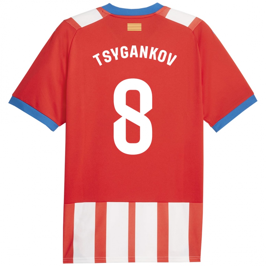 Kinder Viktor Tsygankov #8 Rot-Weiss Heimtrikot Trikot 2023/24 T-Shirt Belgien