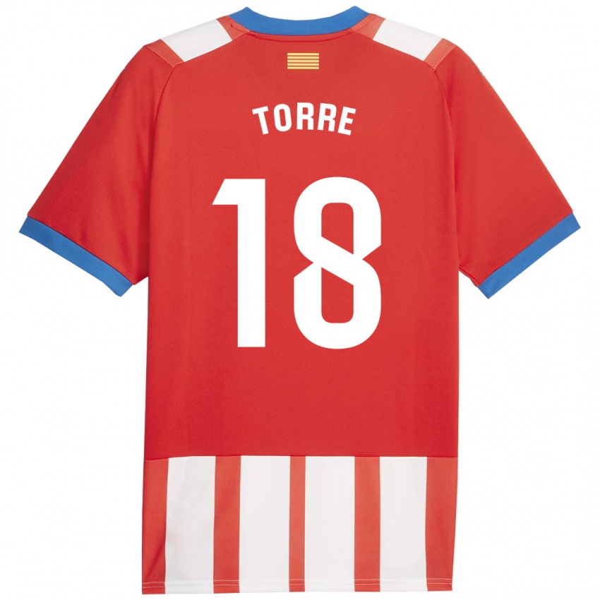 Kinder Pablo Torre #18 Rot-Weiss Heimtrikot Trikot 2023/24 T-Shirt Belgien