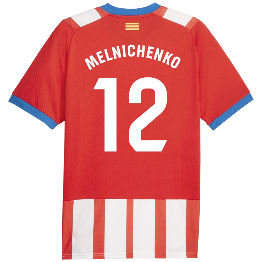Kinder Dmytro Melnichenko #12 Rot-Weiss Heimtrikot Trikot 2023/24 T-Shirt Belgien