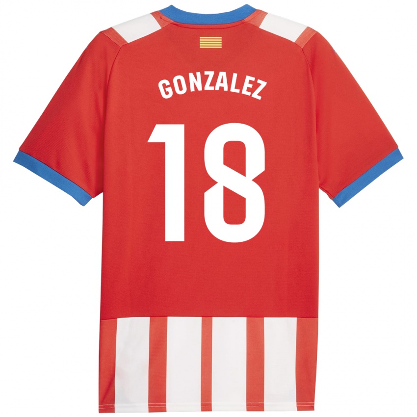 Kinder Gerard Gonzalez #18 Rot-Weiss Heimtrikot Trikot 2023/24 T-Shirt Belgien