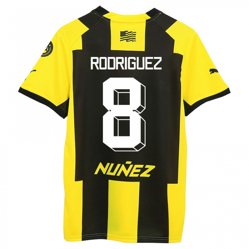 Kinder Sebastián Rodríguez #8 Gelb Schwarz Heimtrikot Trikot 2023/24 T-Shirt Belgien
