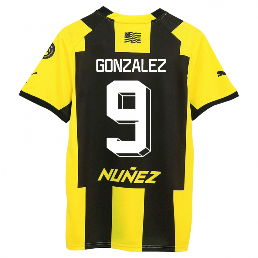 Kinder Franco González #9 Gelb Schwarz Heimtrikot Trikot 2023/24 T-Shirt Belgien