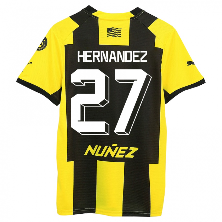 Kinder Lucas Hernández #27 Gelb Schwarz Heimtrikot Trikot 2023/24 T-Shirt Belgien