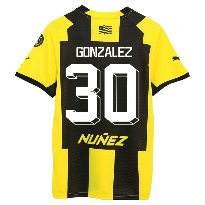 Kinder Ángel González #30 Gelb Schwarz Heimtrikot Trikot 2023/24 T-Shirt Belgien
