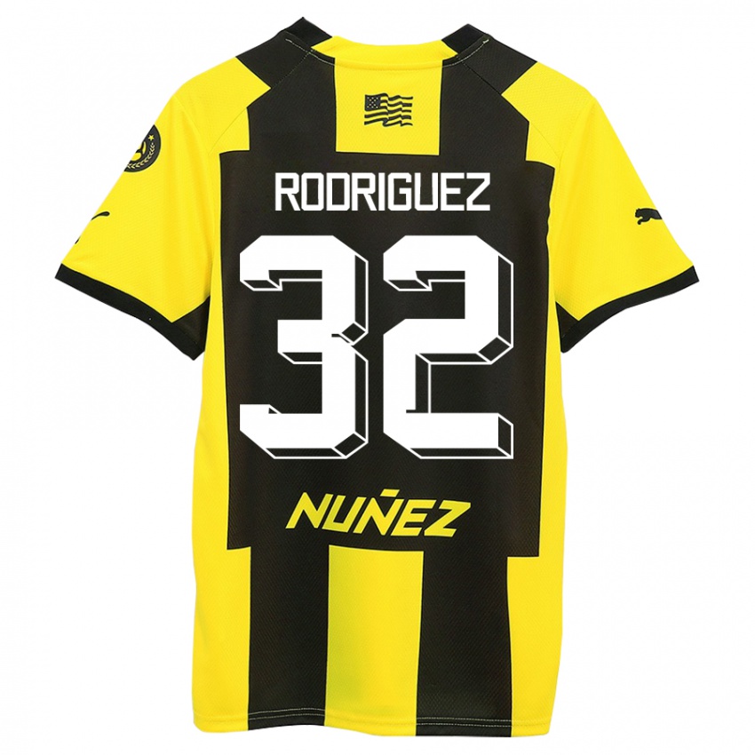 Kinder Randall Rodríguez #32 Gelb Schwarz Heimtrikot Trikot 2023/24 T-Shirt Belgien