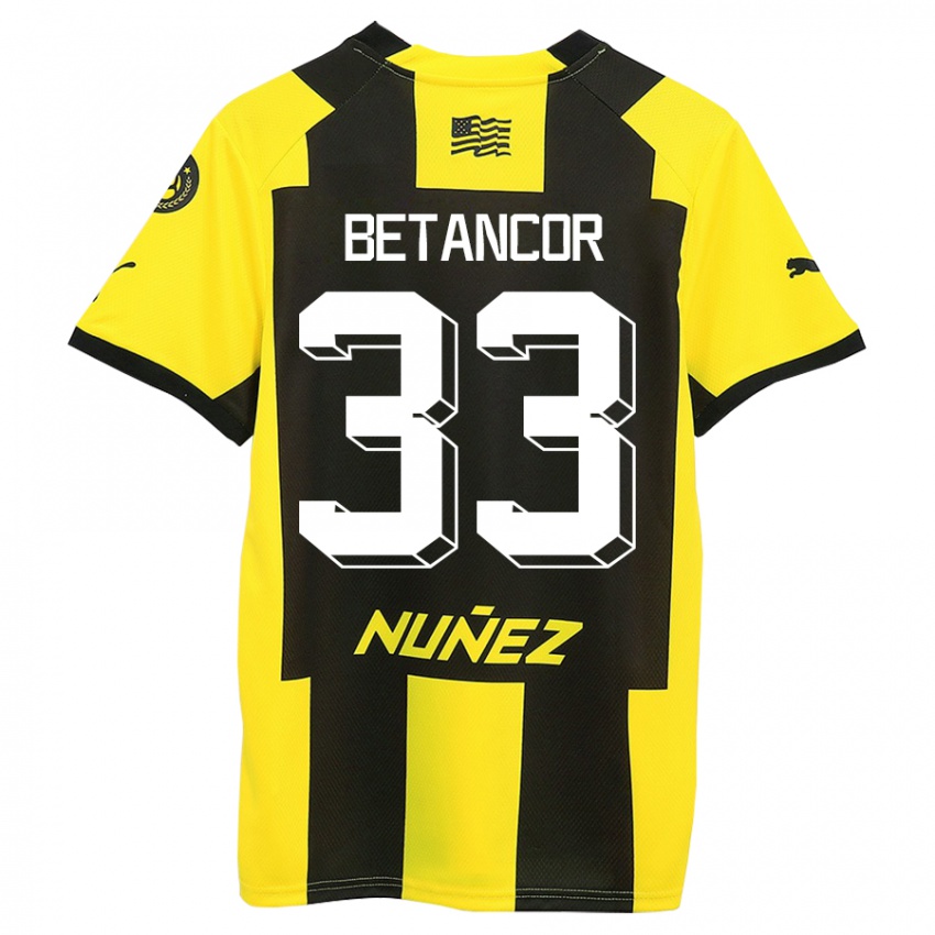 Kinder Bruno Betancor #33 Gelb Schwarz Heimtrikot Trikot 2023/24 T-Shirt Belgien