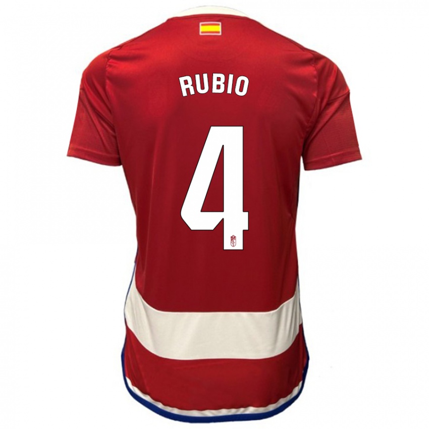 Kinder Miguel Rubio #4 Rot Heimtrikot Trikot 2023/24 T-Shirt Belgien