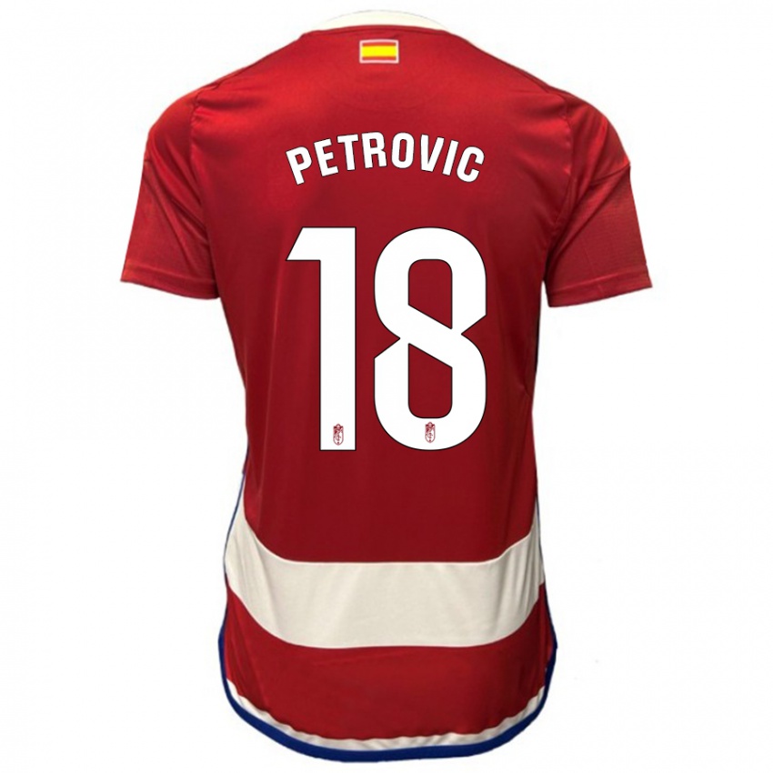 Kinder Njegos Petrovic #18 Rot Heimtrikot Trikot 2023/24 T-Shirt Belgien