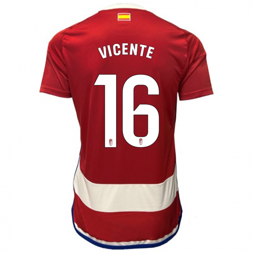 Kinder Nerea Vicente #16 Rot Heimtrikot Trikot 2023/24 T-Shirt Belgien