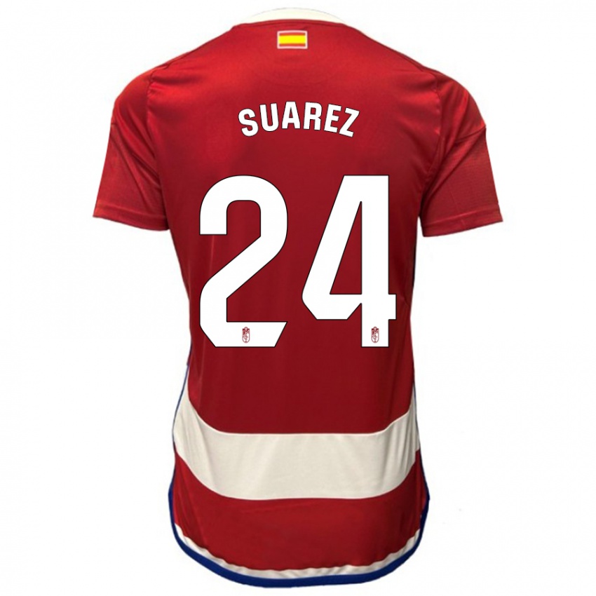 Kinder Carlota Suárez #24 Rot Heimtrikot Trikot 2023/24 T-Shirt Belgien