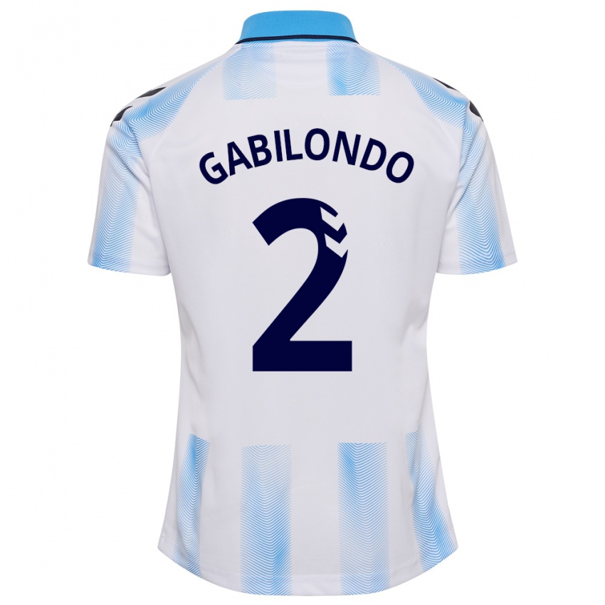 Kinder Jokin Gabilondo #2 Weiß Blau Heimtrikot Trikot 2023/24 T-Shirt Belgien