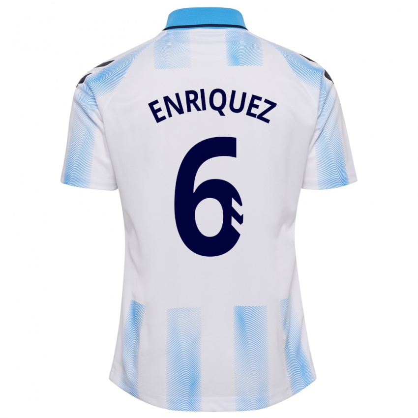 Kinder Ramón Enríquez #6 Weiß Blau Heimtrikot Trikot 2023/24 T-Shirt Belgien