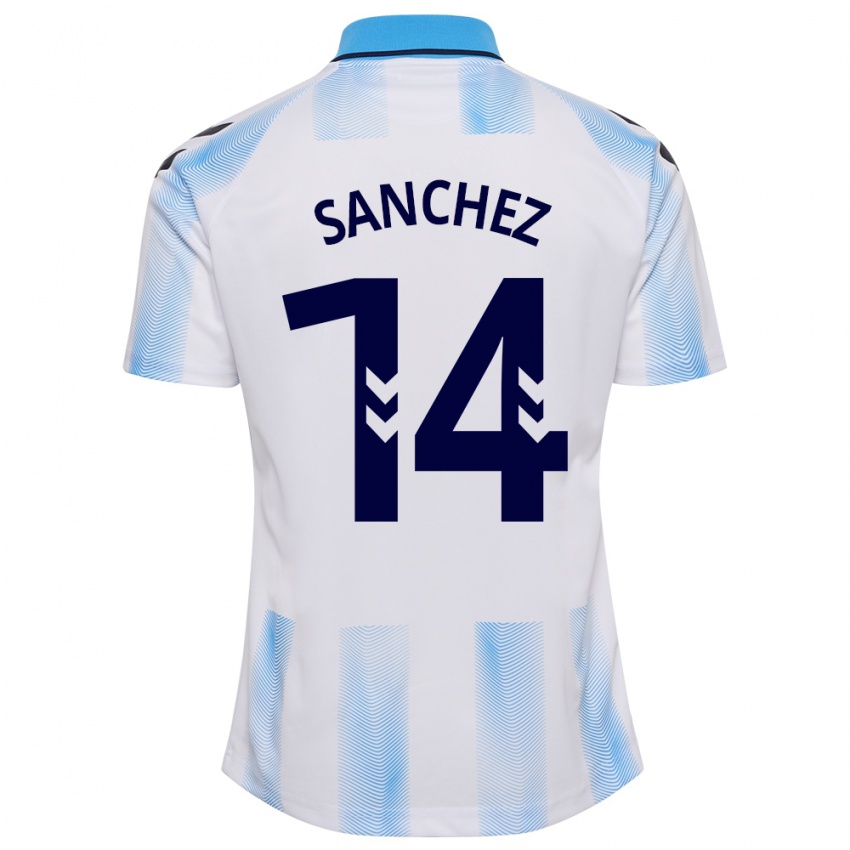 Kinderen Rubén Sánchez #14 Wit Blauw Thuisshirt Thuistenue 2023/24 T-Shirt België