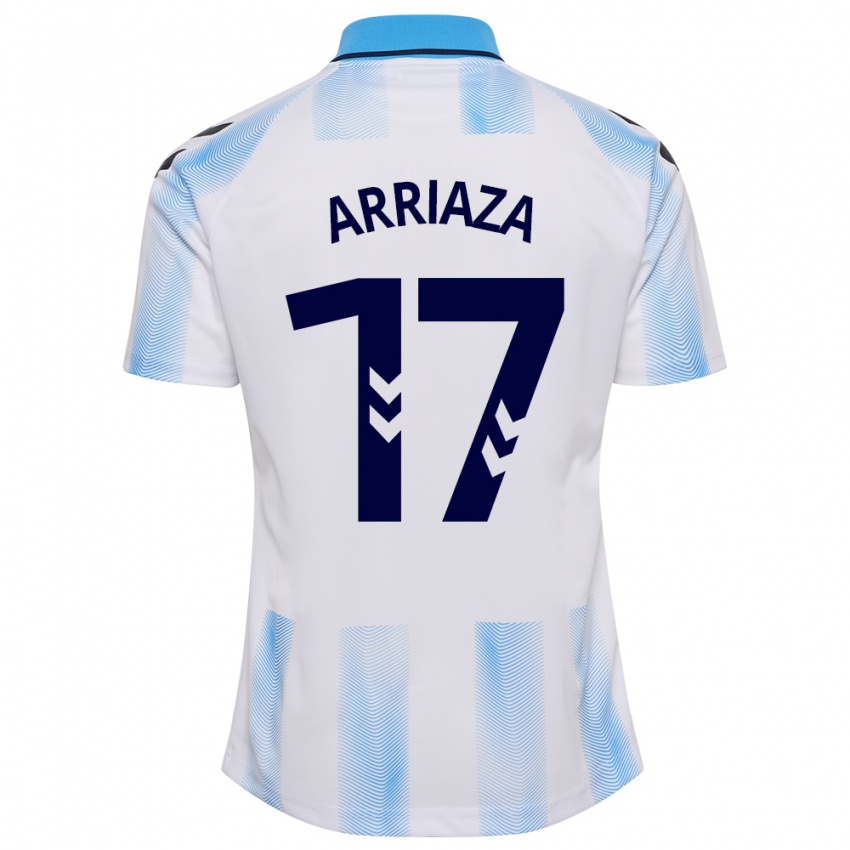 Kinderen Pablo Arriaza #17 Wit Blauw Thuisshirt Thuistenue 2023/24 T-Shirt België