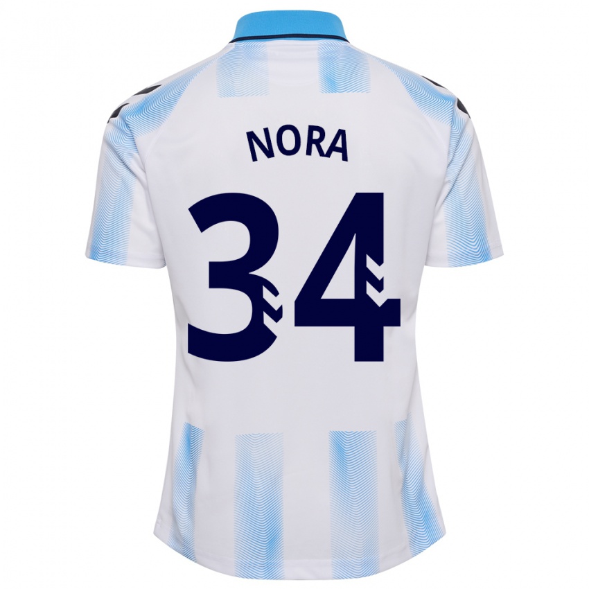 Kinderen Nora #34 Wit Blauw Thuisshirt Thuistenue 2023/24 T-Shirt België