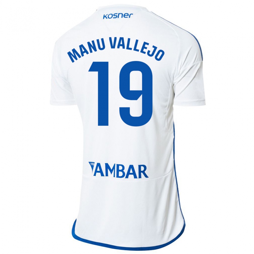 Kinder Manu Vallejo #19 Weiß Heimtrikot Trikot 2023/24 T-Shirt Belgien