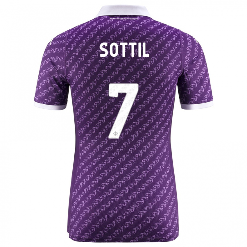 Enfant Maillot Riccardo Sottil #7 Violet Tenues Domicile 2023/24 T-Shirt Belgique