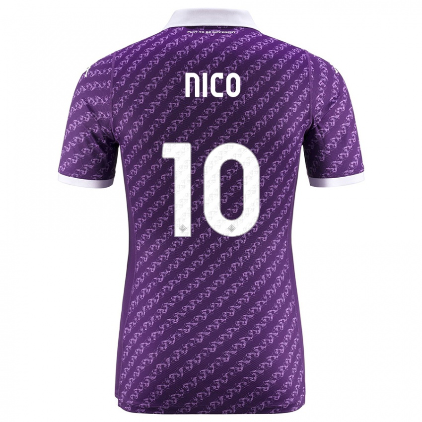 Kinder Nicolás González #10 Violett Heimtrikot Trikot 2023/24 T-Shirt Belgien