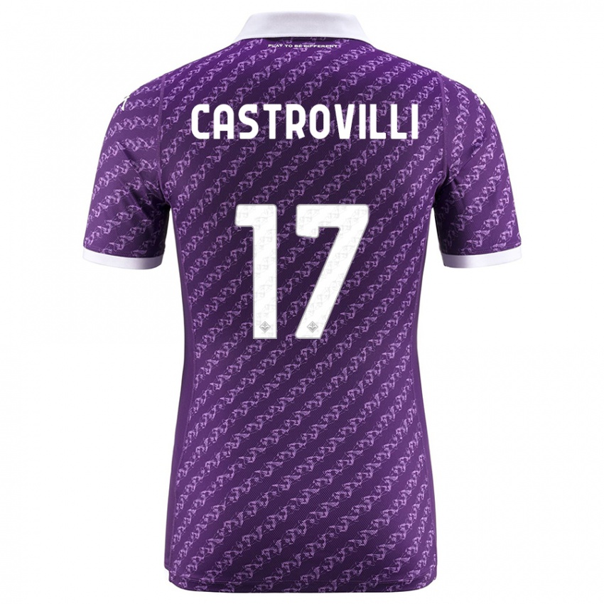 Enfant Maillot Gaetano Castrovilli #17 Violet Tenues Domicile 2023/24 T-Shirt Belgique