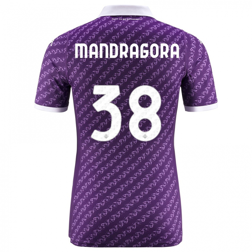 Kinder Rolando Mandragora #38 Violett Heimtrikot Trikot 2023/24 T-Shirt Belgien