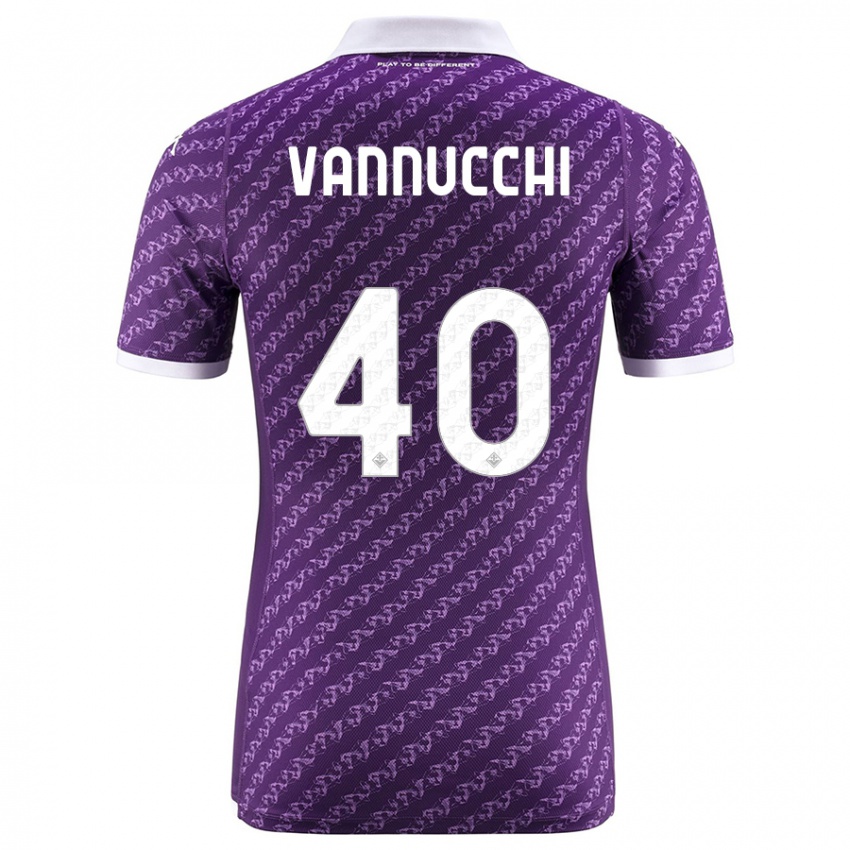Enfant Maillot Tommaso Vannucchi #40 Violet Tenues Domicile 2023/24 T-Shirt Belgique