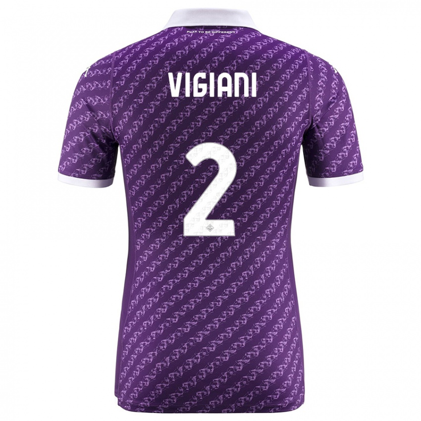 Enfant Maillot Lorenzo Vigiani #2 Violet Tenues Domicile 2023/24 T-Shirt Belgique