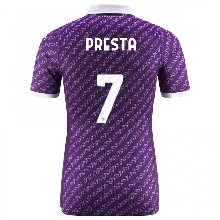 Kinder Francesco Presta #7 Violett Heimtrikot Trikot 2023/24 T-Shirt Belgien