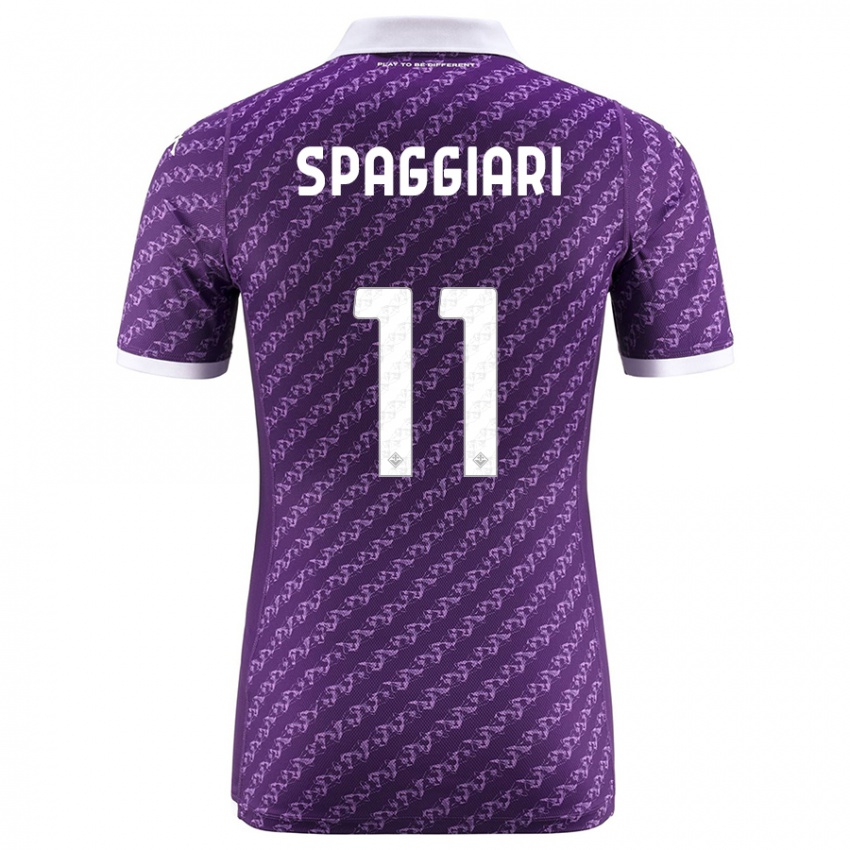 Enfant Maillot Riccardo Spaggiari #11 Violet Tenues Domicile 2023/24 T-Shirt Belgique