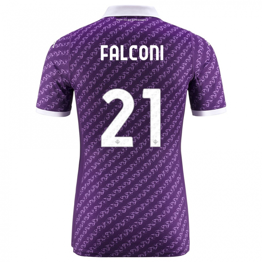 Enfant Maillot Niccolò Falconi #21 Violet Tenues Domicile 2023/24 T-Shirt Belgique