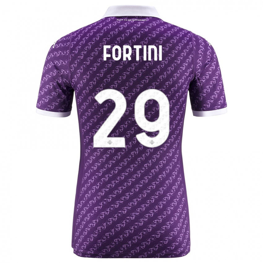 Kinder Niccolò Fortini #29 Violett Heimtrikot Trikot 2023/24 T-Shirt Belgien