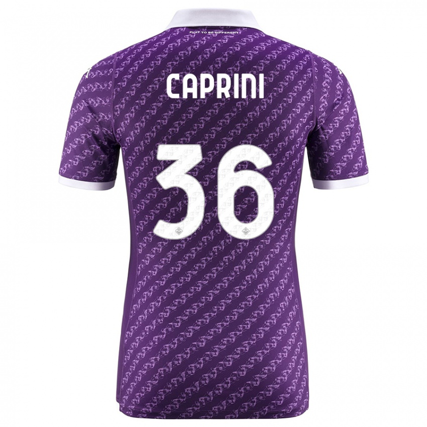 Kinder Maat Daniel Caprini #36 Violett Heimtrikot Trikot 2023/24 T-Shirt Belgien