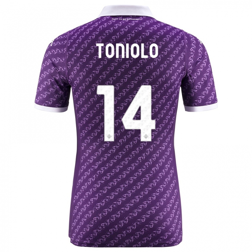 Enfant Maillot Martina Toniolo #14 Violet Tenues Domicile 2023/24 T-Shirt Belgique