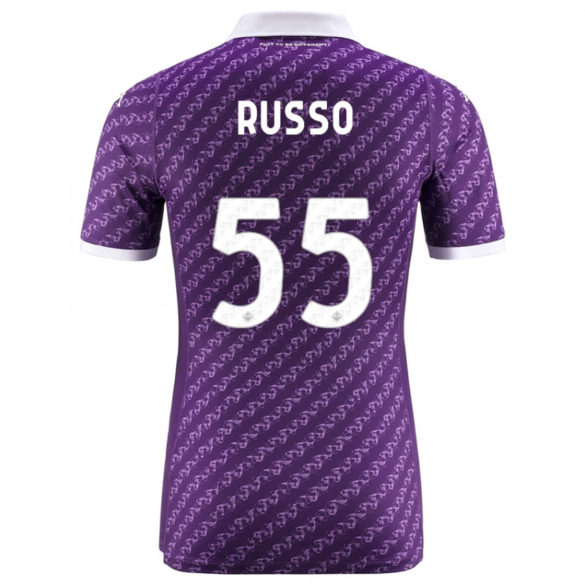 Kinder Federica Russo #55 Violett Heimtrikot Trikot 2023/24 T-Shirt Belgien