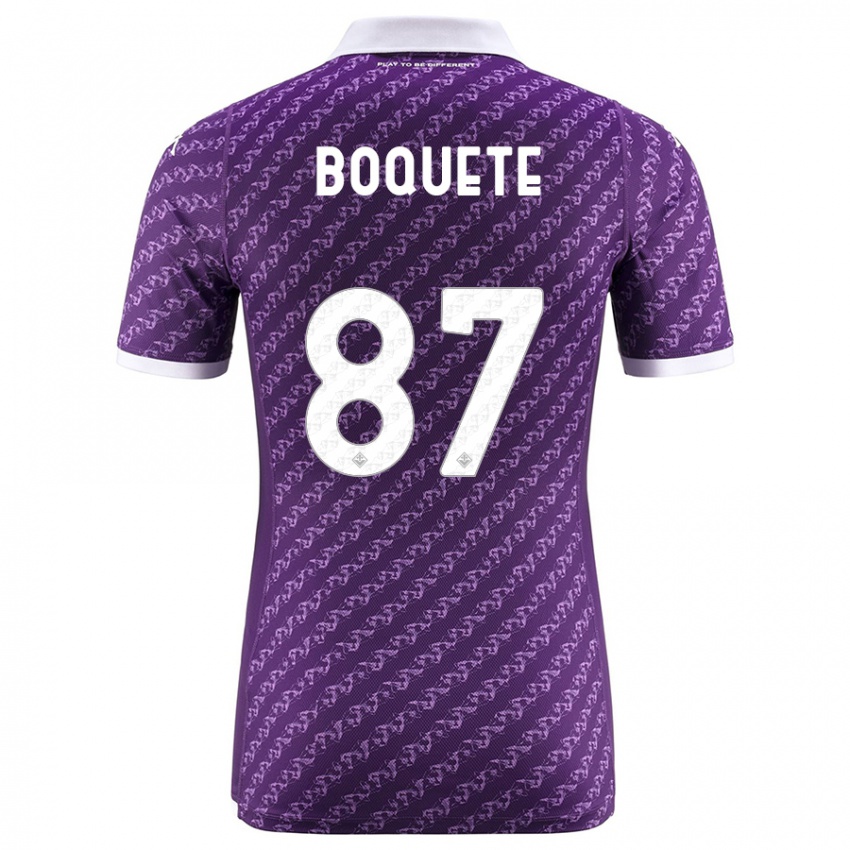 Enfant Maillot Veronica Boquete #87 Violet Tenues Domicile 2023/24 T-Shirt Belgique