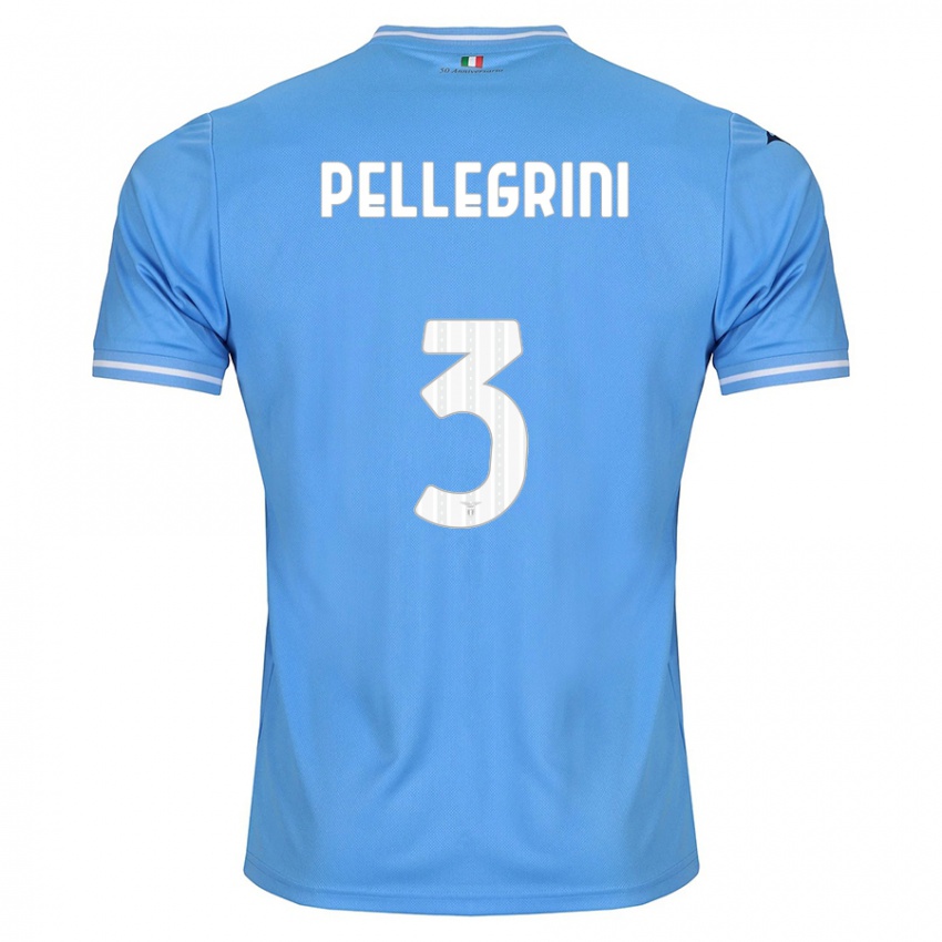 Enfant Maillot Luca Pellegrini #3 Bleu Tenues Domicile 2023/24 T-Shirt Belgique