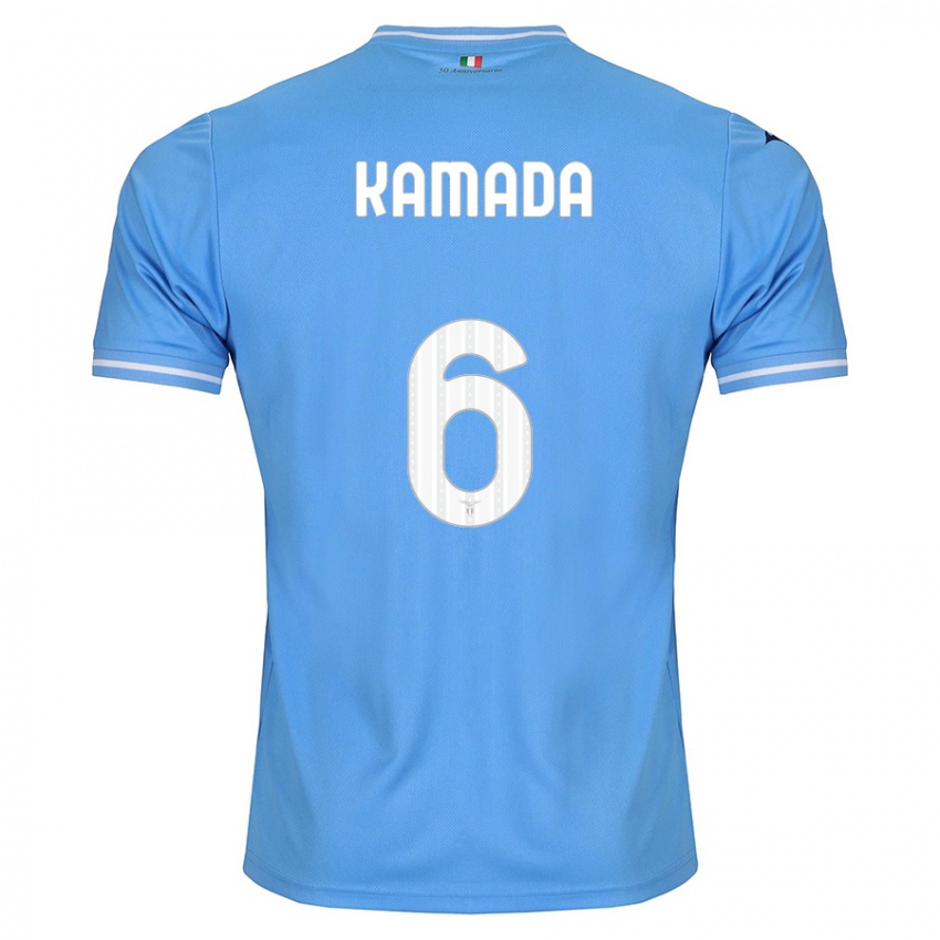 Kinder Daichi Kamada #6 Blau Heimtrikot Trikot 2023/24 T-Shirt Belgien