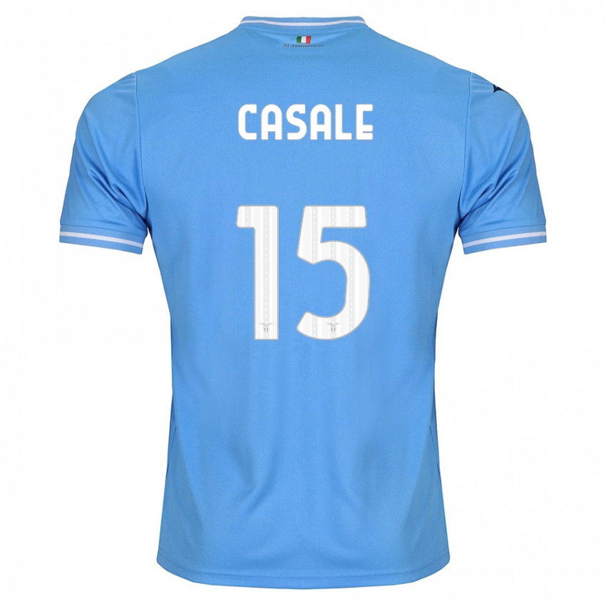Enfant Maillot Nicolò Casale #15 Bleu Tenues Domicile 2023/24 T-Shirt Belgique